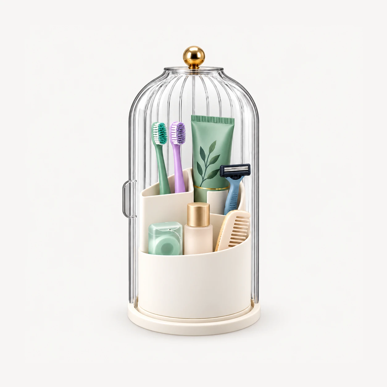 Dustproof Toothbrush Organizer with Clear Cover