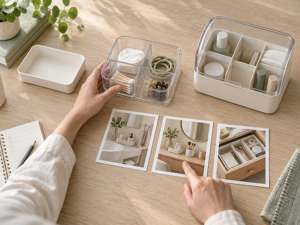 Reviewing market photos for targeted organizer solutions